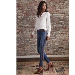 NWT ECRU Los Feliz pocket/ Leather Striped jeans